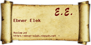 Ebner Elek névjegykártya